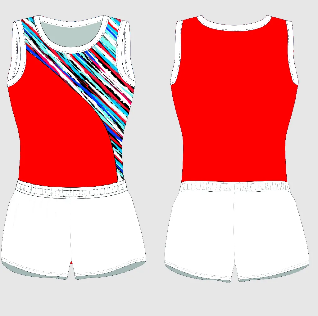 Гимнастический купальник GYM-M RED STRIPES